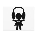 Headphones Jamming Metal Music postcards