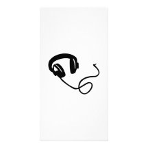 Headphones music personalized photo card