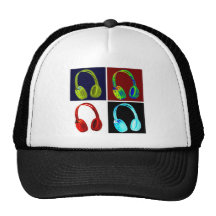 Headphones Pop Art Mesh Hat