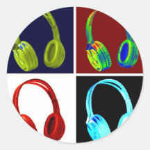 Headphones Pop Art Sticker