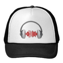 Headphones with sound waves hat
