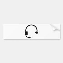 Headset headphones bumper stickers