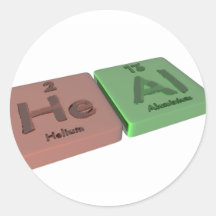 Heal as He Helium and Al Aluminium Sticker