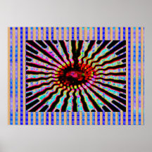 Healing Chakra Meditation Mandala on Crystal Glass Poster