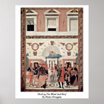 Healing The Blind And Deaf By Pietro Perugino Print