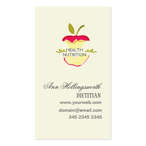create your own nutritionist business cards
