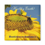 Healthy Earth! magnet Bumblebees on Sunflowers