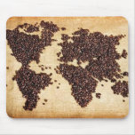 HealthyCoffee world map in coffee beans Mouse Pad
