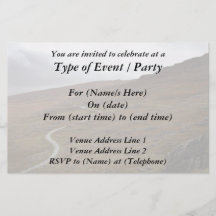 Healy Pass, Winding Road in Ireland. Flyer Design