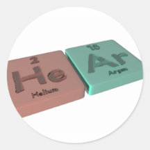 Hear as He Helium and Ar Argon Stickers