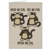 Hear No Evil Monkeys - New Card