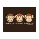 Hear No Evil Monkeys Post Cards