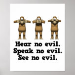 Hear No Evil Monkeys posters