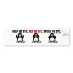 Hear No Evil Penguins Bumpersticker