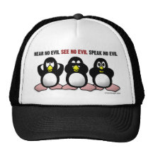 Hear No Evil Penguins Trucker Hat