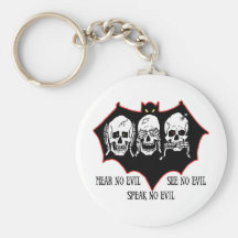 Hear no evil, see no evil, speak no evil Keychain