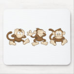 hear no evil, see no evil, speak no evil monkeys mousepad