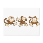 hear no evil, see no evil, speak no evil monkeys post card