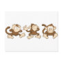 hear no evil, see no evil, speak no evil monkeys post card