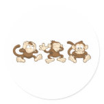 hear no evil, see no evil, speak no evil monkeys stickers