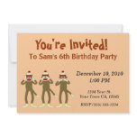 Hear no Evil Sock Monkey Party Invitations