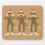 Hear, See, Speak No Evil Sock Monkeys mousepads