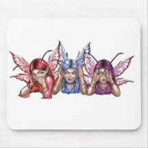 Hear, Speak, See No Evil Mouse Pads
