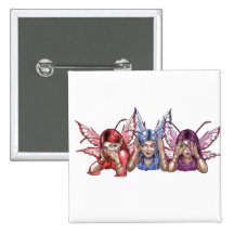 Hear, Speak, See No Evil Pinback Buttons