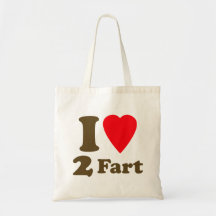 Heart 2 Fart Pass the Gas Silent Deadly Love Canvas Bags