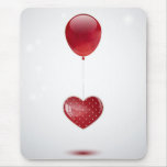 Heart and balloon mouse pad