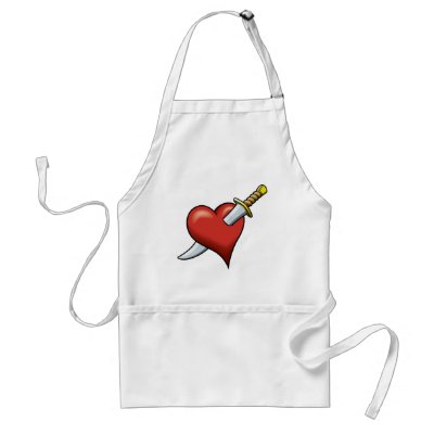 Heart and Dagger Aprons by divebargraphics