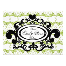 Heart and Fleur De Lys Shield invitations