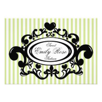 Heart and Fleur De Lys Shield invitations
