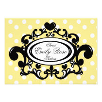 Heart and Fleur De Lys Shield invitations