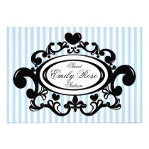 Heart and Fleur De Lys Shield invitations