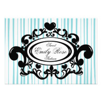 Heart and Fleur De Lys Shield invitations