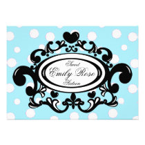 Heart and Fleur De Lys Shield invitations
