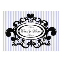 Heart and Fleur De Lys Shield invitations