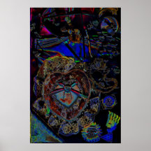 Heart and Lace Collage Poster