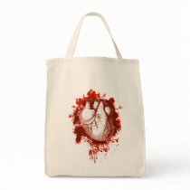 Heart and Spatter Tote Bags