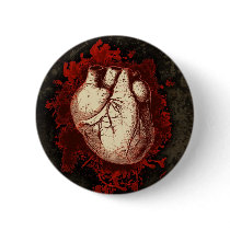 Heart and Spatter Pinback Button
