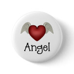 Heart Angel Wings buttons
