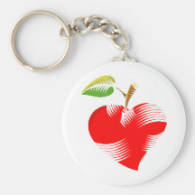 Heart Apple Key Chain