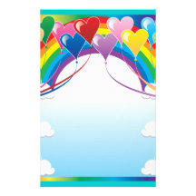 Heart Balloon Background Personalised Stationery