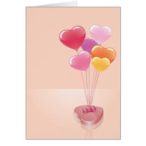 Heart balloons & chocolates cards