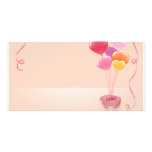 Heart balloons & chocolates photo cards