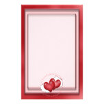 Heart Balloons With Little Hearts Personalized Stationery