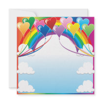 Heart Baloon Background Personalized Announcements