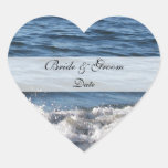 Heart Beach Theme Save the Date Stickers