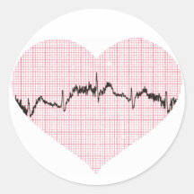 Heart Beat III Round Sticker